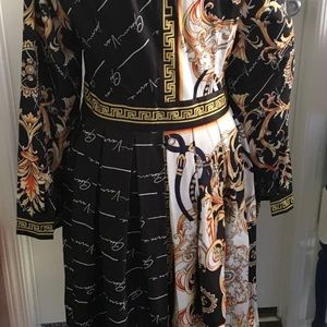 Gianni Versace inspired graphic print dress